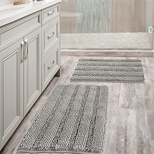 8) Non-Slip Shaggy Chenille Microfiber Rug Set Of 2