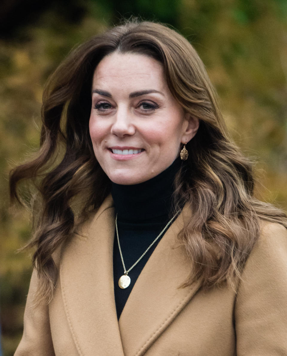 WOKING, ENGLAND - JANUARY 22: Catherine, Duchess of Cambridge visits HMP Send on January 22, 2020 in Woking, England . The visit is part of HRH's 24-hour tour of the country to launch '5 big questions on the under 5s'. (Photo by Samir Hussein/WireImage)