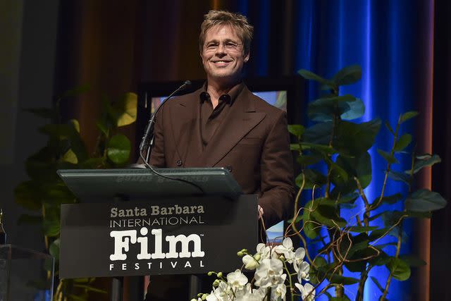 <p> Lisa O'Connor/Variety via Getty Images</p> Brad Pitt on Feb. 8, 2024