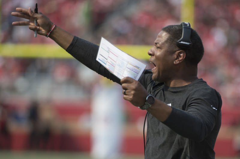 The San Francisco 49ers fired defensive coordinator Steve Wilks on Wednesday, three days after losing Super Bowl LVIII. File Photo by Terry Schmitt/UPI