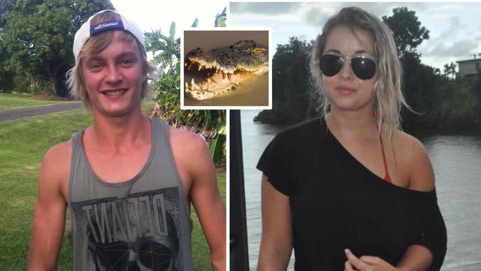 The teenager is recovering in hospital after he launched himself into crocodile infested waters.