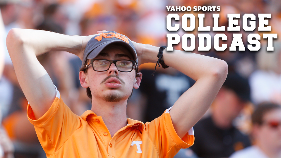 KNOXVILLE, TN - AUGUST 31: A Tennessee Volunteers fan reacts in the stands during a game between the Tennessee Volunteers and Georgia State Panters, August 31, 2019 at Neyland Stadium in Knoxville, Tennessee. (Photo by Matthew Maxey/Icon Sportswire via Getty Images)