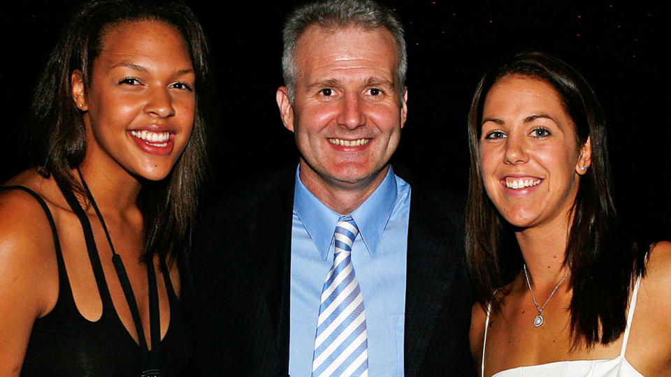 Liz Cambage, Andrew Gaze and Jenna O'Hea at the 2009/10 Basketball Australia Awards Night.  (Photo by Scott Barbour/Getty Images)