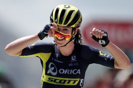 Cycling - La Course by Le Tour de France cycling race - The 67.5-km Stage 1 from Briancon to Izoard, France - July 20, 2017 - Orica-Scott rider Annemiek van Vleuten of the Netherlands wins the stage. REUTERS/Benoit Tessier