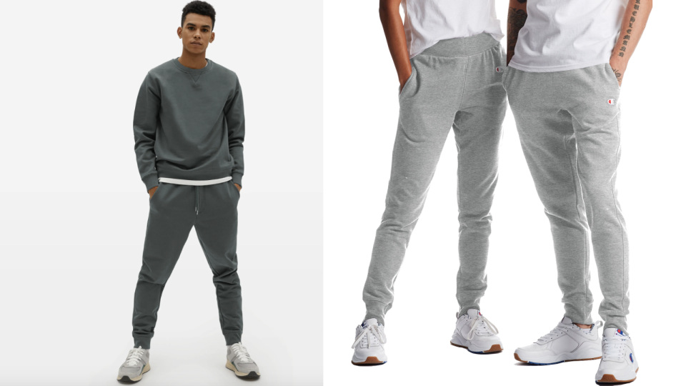 During the pandemic, people were prioritizing comfort over style, as shown by the popularization of matching sweats (pictured here) and athleisure.