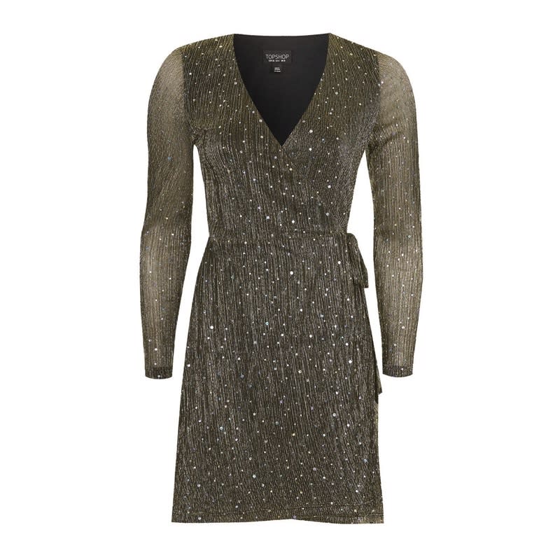 <a rel="nofollow noopener" href="http://rstyle.me/n/b82jvejduw" target="_blank" data-ylk="slk:Bling Wrap Plisse Dress, Topshop, $68;elm:context_link;itc:0;sec:content-canvas" class="link ">Bling Wrap Plisse Dress, Topshop, $68</a>