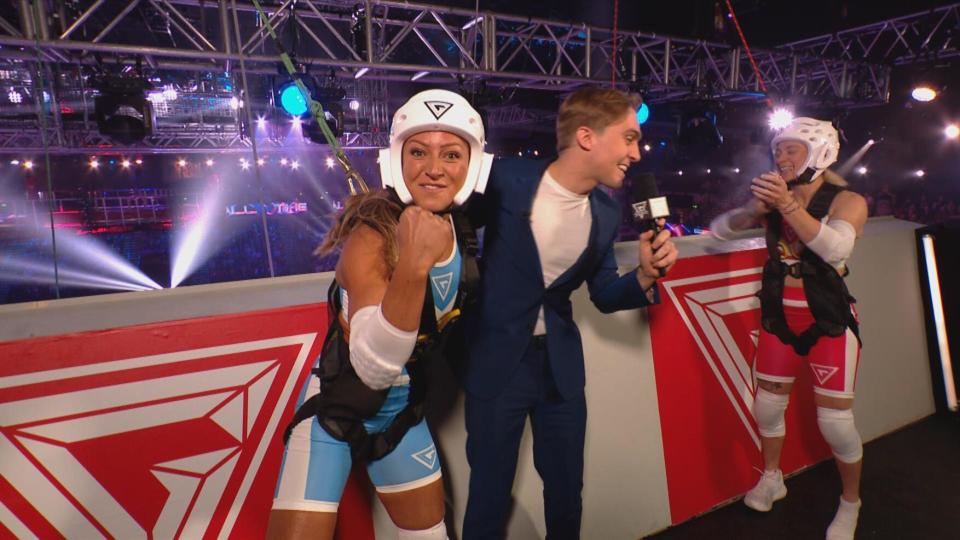 Marie-Louise triumphed as the women's champ of 2024's Gladiators. (Hungry Bear Media Ltd/BBC)