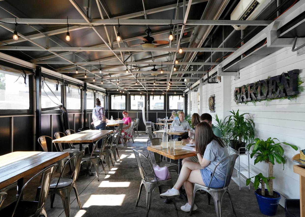 The new Subourbon restaurant in Linworth features a covered side patio.