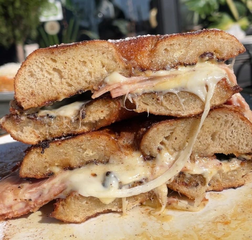 The Monte Cristo bagel sandwich at Walnut Street Bagels & Co.