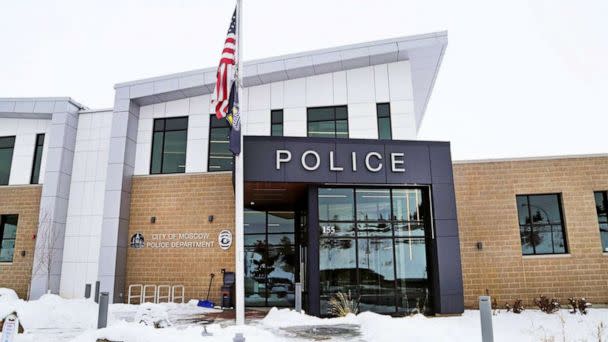 PHOTO: In this Dec. 6, 2022, file photo, the Moscow Police Department is shown in Moscow, Idaho. (Idaho Statesman/TNS via Getty Images, FILE)