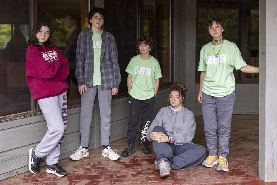 From left: Siblings Ayden (Poppy), Caleb, Nathaniel, Rory, and Morgan Sumner lost their dad to suicide.<span class="copyright">Ilona Szwarc for TIME</span>