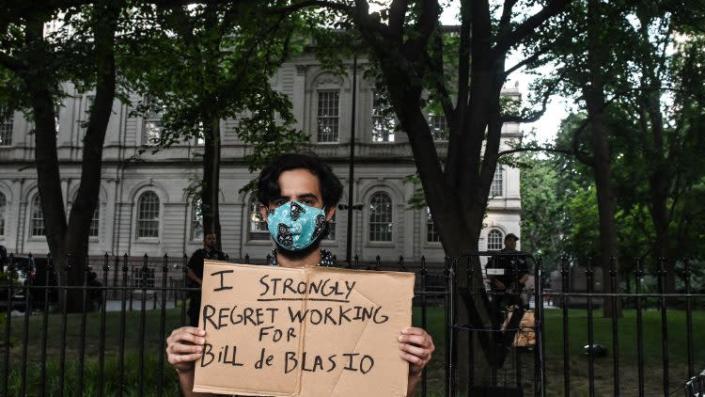 Defund Police Protestors Camp Outside NYC City Hall