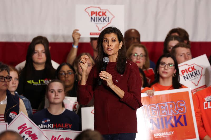 Republican presidential candidate Haley makes a campaign visit ahead of the South Carolina Republican presidential primary election in Mauldin