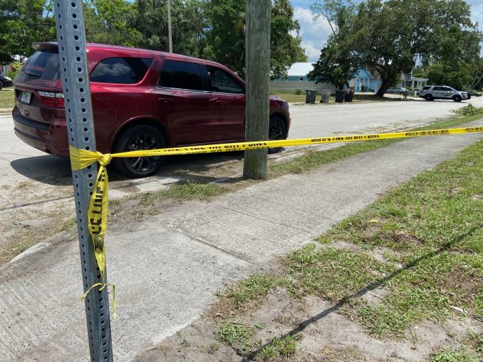 The red, newer model Dodge sport utility vehicle driven by Cyprien was stopped near a park on Delaware Avenue in Fort Pierce following what Sheriff Eric Flowers said was his attempt to flee after shooting a woman in Indian River County on Wednesday, June 7, 2023.