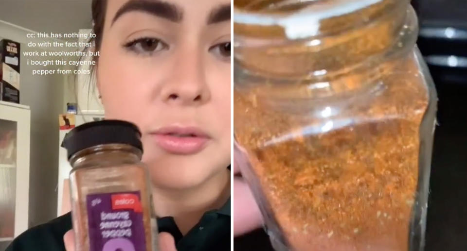 Close-up footage of the container showed dozens of small bugs crawling around inside. Source: TikTok/dumbbish99