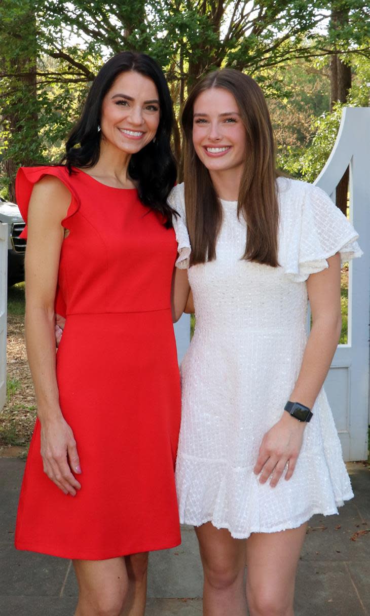 South Point teacher Karmen Teague and senior Caroline Beaty.