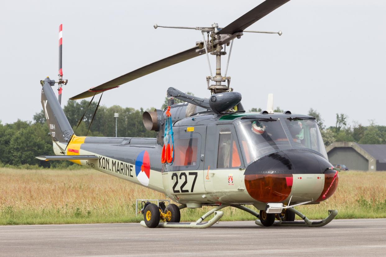 A Bell UH-1B helicopter