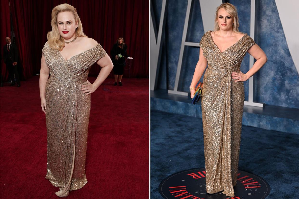 Rebel Wilson Re-Wears 2020 Oscars Dress at After Party — And Flashes Tiffany's Engagement Ring!