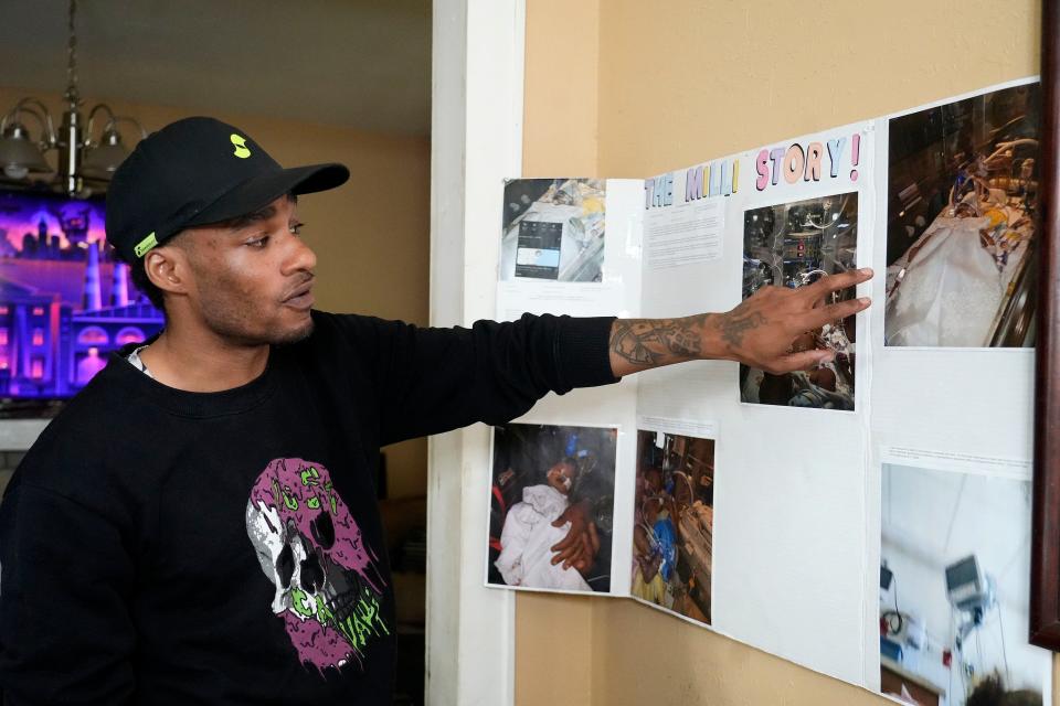 Justin Johnson talks about the loss of his daughter Amillianna Ramirez-Johnson who died Sept. 19, 2021, at Columbia St. Mary's hospital. The photos show his daughter in the hospital.