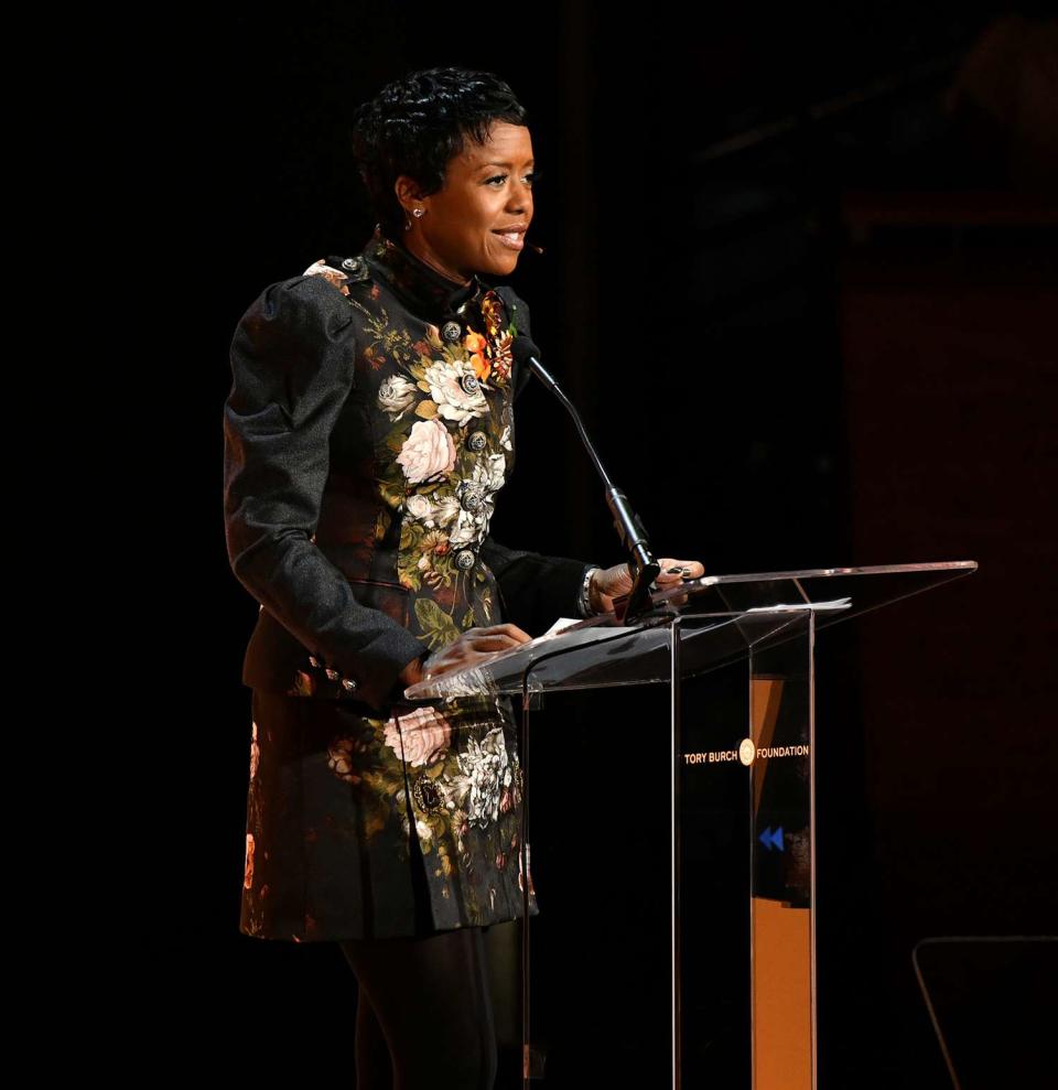 Mellody Hobson, Co-CEO & President, Ariel Investments speaks onstage during the 2020 Embrace Ambition Summit by the Tory Burch Foundation at Jazz at Lincoln Center on March 05, 2020 in New York City