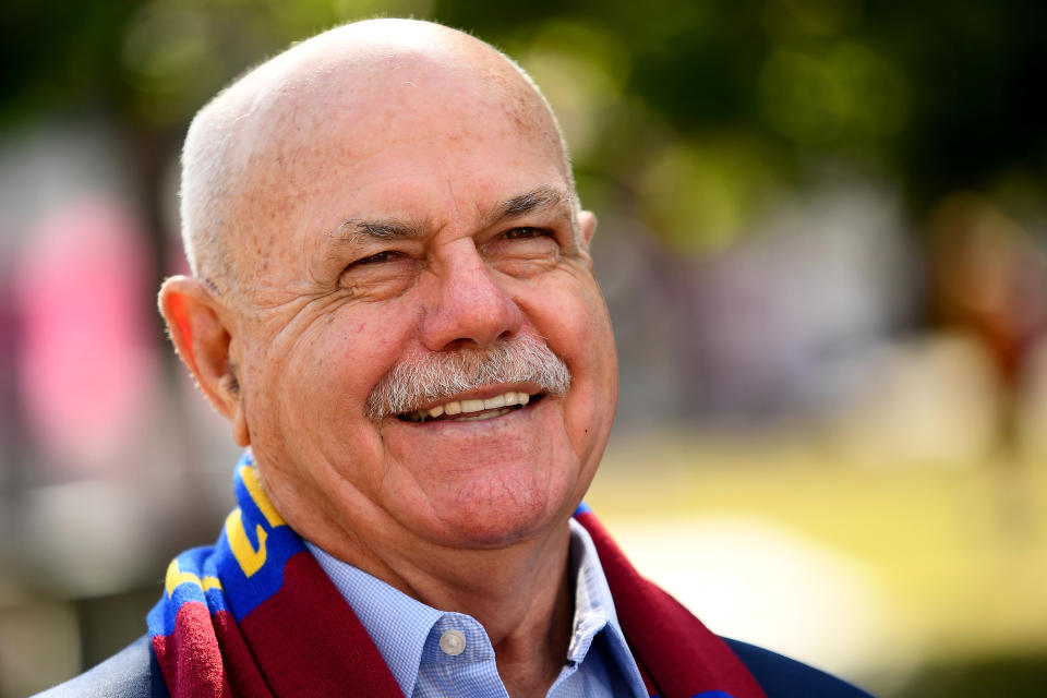 Leigh Matthews during a media opportunity.