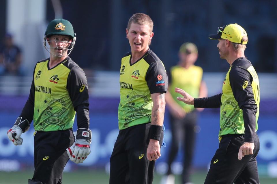 Adam Zampa, centre, starred for Australia (Aijaz Rahi/AP/PA) (AP)