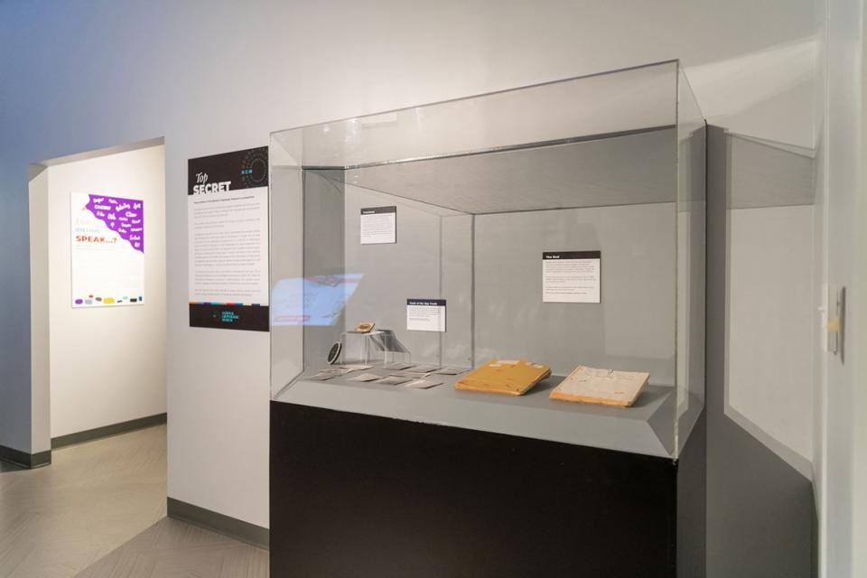 <div class="inline-image__caption"><p>The John Walker display showcases the notes of the former Navy officer who shared secretes with the Soviet Embassy and recruited other spies.</p></div> <div class="inline-image__credit">Courtesy of the National Security Agency</div>