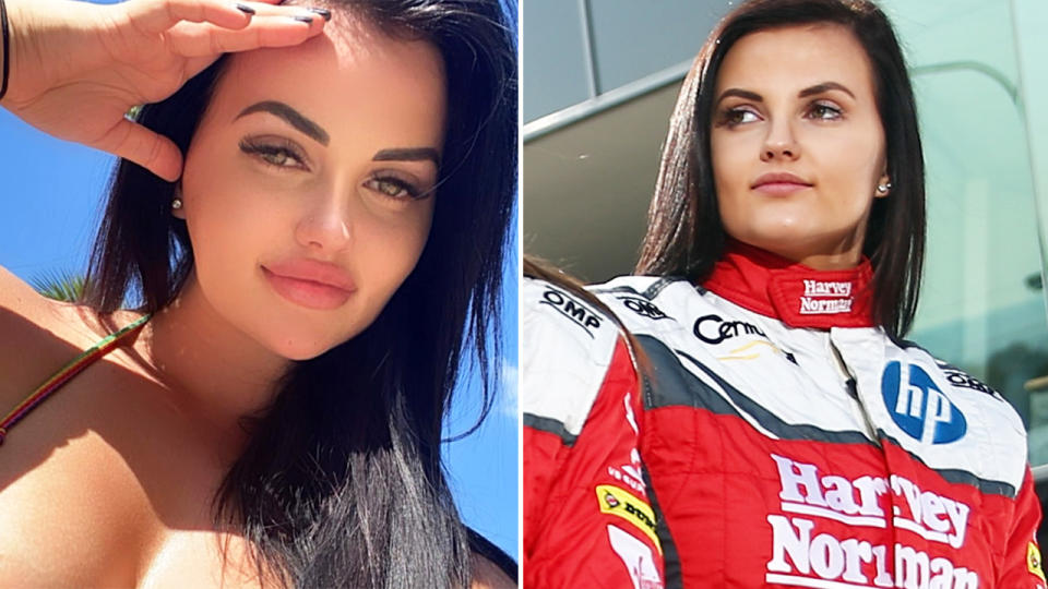 Renee Gracie, pictured here on Instagram and at the Bathurst 1000.