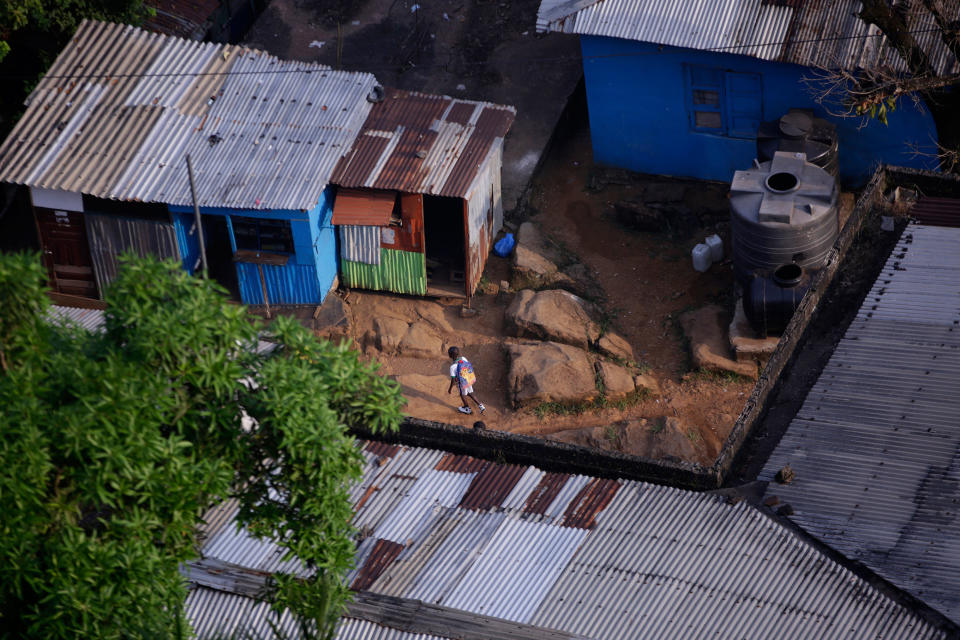 A child walks near the Ducor Hotel. | Kathleen Flynn, special to ProPublica