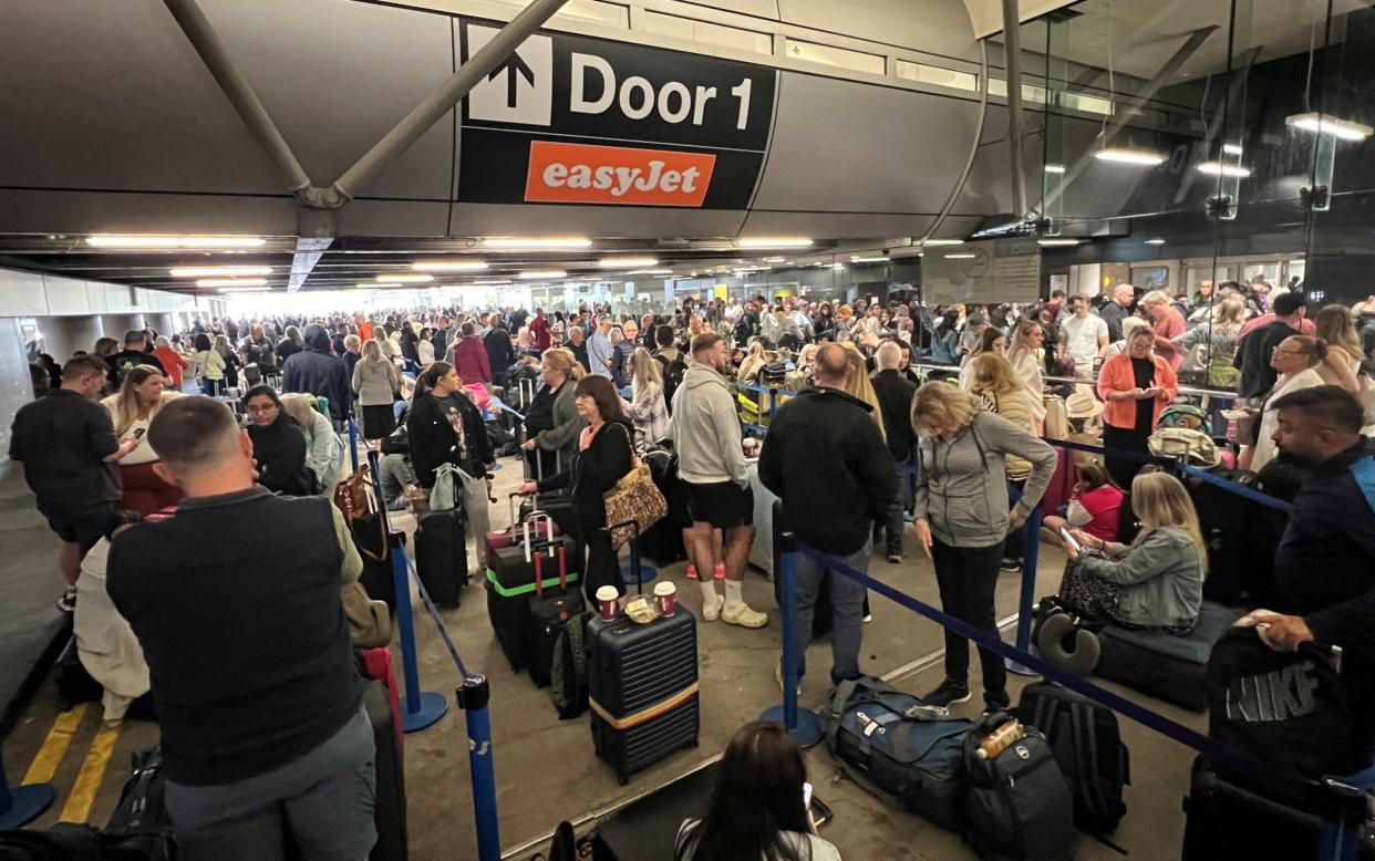 A power outage leaves Manchester Airport and its passengers in chaos as electronic systems falter