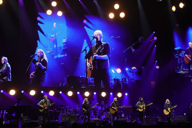 <p>Kevin Mazur/Getty</p> The Eagles in 2023