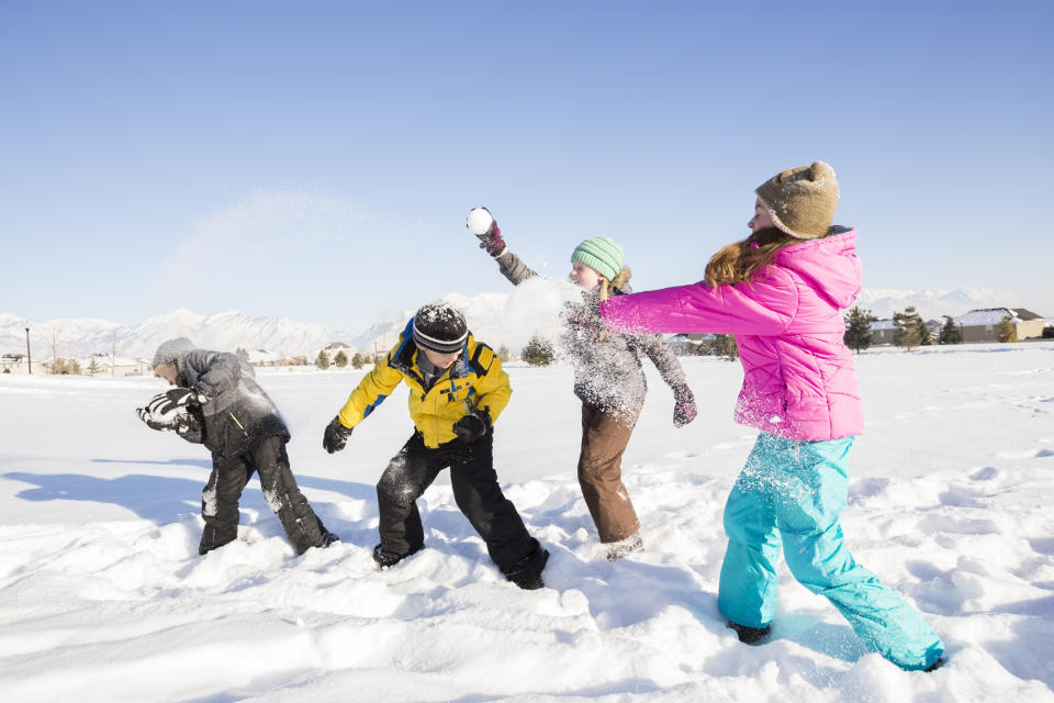 Kids playing in the snow