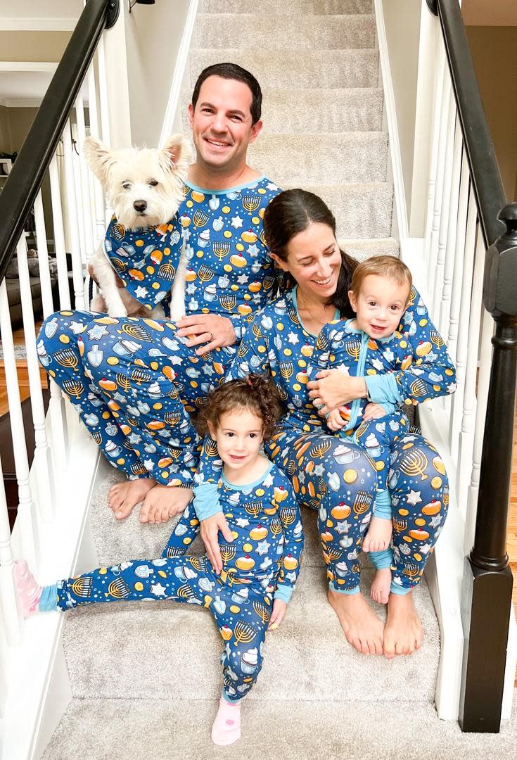 little sleepies matching family hannukah pajamas