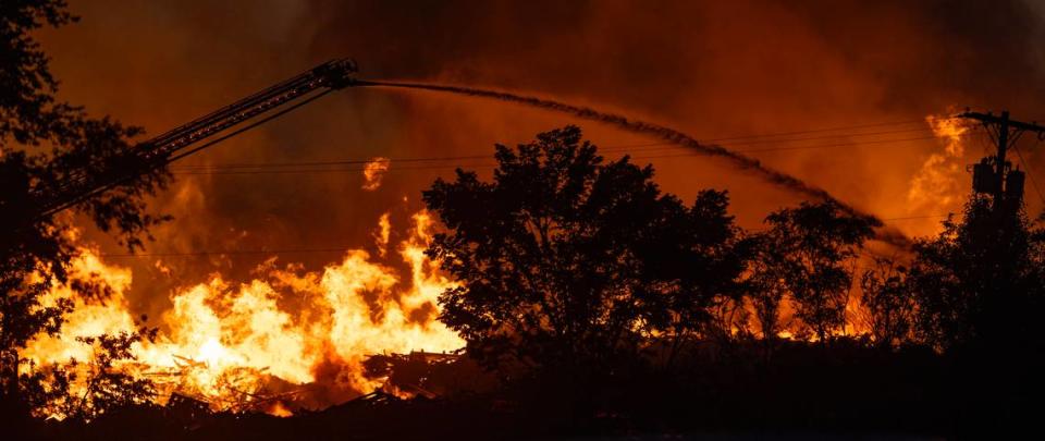 A large fire broke out at the Evergreen Recycle in Park City on Sunday evening.