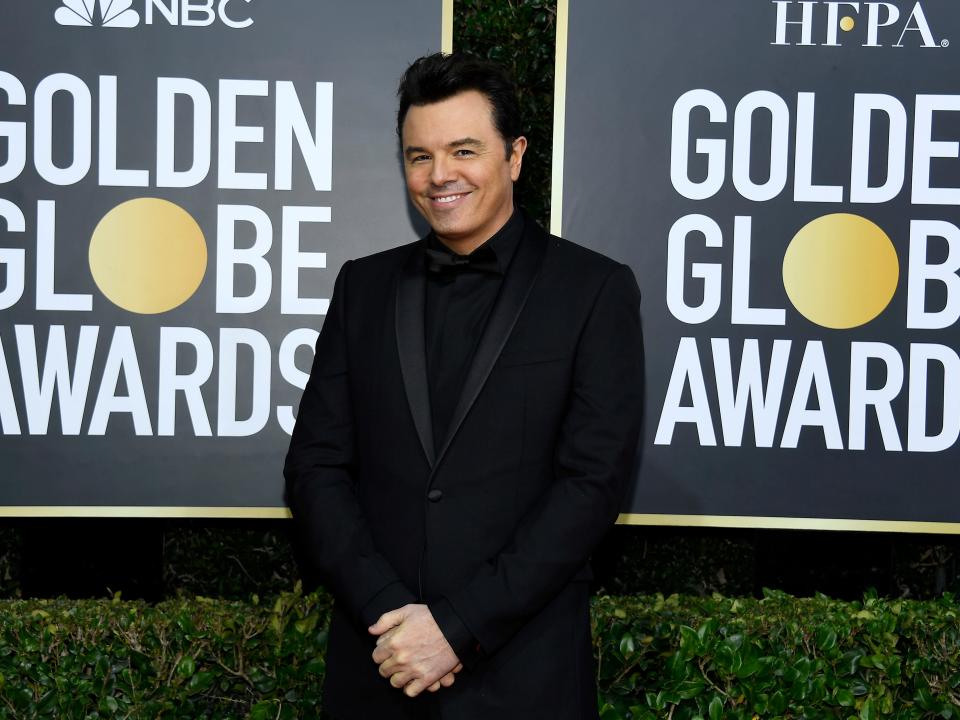 Seth McFarlane in an all black outfit