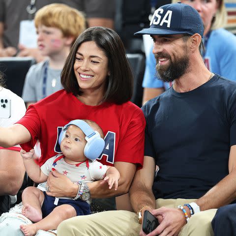 <p>Pascal Le Segretain/Getty</p> Michael Phelps, Nicole Johnson and Nico Phelps