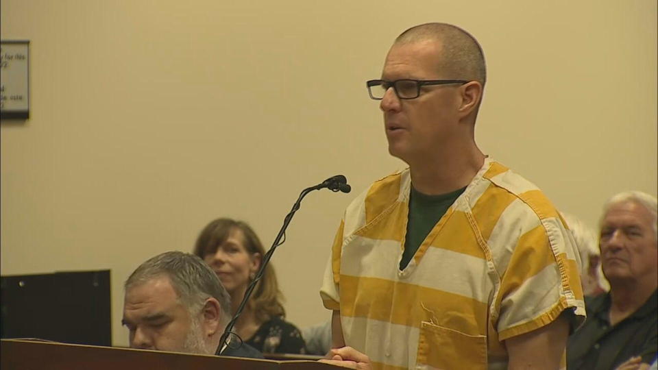 Former Aurora Fire Rescue paramedic Peter Cichuniec speaks at the sentencing portion of his trial after being convicted of criminally negligent homicide and second-degree assault-unlawful administration of drugs in the 2019 death of Elijah McClain. / Credit: CBS