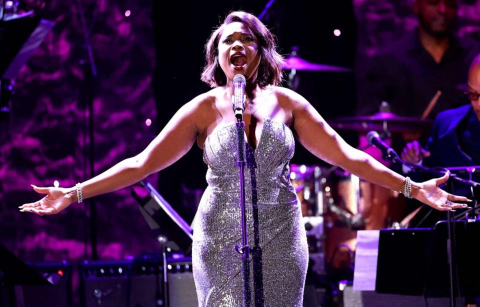 PHOTO: Jennifer Hudson performs during the Recording Academy and Clive Davis pre-Grammy gala, Feb. 4, 2023, in Beverly Hills, Calif. (Michael Tran/AFP via Getty Images)