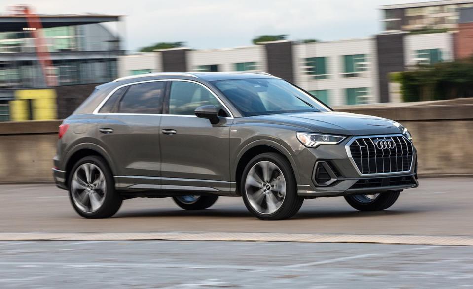 <p>The same company that makes a <a href="https://www.caranddriver.com/audi/rs6-avant" rel="nofollow noopener" target="_blank" data-ylk="slk:591-hp wagon;elm:context_link;itc:0;sec:content-canvas" class="link ">591-hp wagon</a> that gets to 60 mph in just 3.1 seconds and a 5469-pound <a href="https://www.caranddriver.com/features/g19876364/quickest-suvs-tested-ever/" rel="nofollow noopener" target="_blank" data-ylk="slk:SUV that can do it in 3.6;elm:context_link;itc:0;sec:content-canvas" class="link ">SUV that can do it in 3.6</a> also brings you the <a href="https://www.caranddriver.com/audi/q3" rel="nofollow noopener" target="_blank" data-ylk="slk:Q3;elm:context_link;itc:0;sec:content-canvas" class="link ">Q3</a>. Even if it's not the fastest horse in Audi's stable, the Q3 drives well and has plenty of tech. Every Q3 comes with all-wheel drive and an eight-speed transmission behind either a 184- or 228-hp turbocharged inline-four. An optional 12.3-inch digital gauge cluster puts your navigational needs behind the steering wheel, and there's also an available 10.1-inch infotainment screen if you'd rather share the map instead. A panoramic sunroof, heated leather seats, and 19-inch wheels are all standard equipment. </p><ul><li>Base price: $37,095</li><li>EPA Fuel Economy combined/city/highway: 25/22/30 mpg</li><li>Rear cargo space: 23 cubic feet</li></ul><p><a class="link " href="https://www.caranddriver.com/audi/q3/specs" rel="nofollow noopener" target="_blank" data-ylk="slk:MORE Q3 SPECS;elm:context_link;itc:0;sec:content-canvas">MORE Q3 SPECS</a></p>