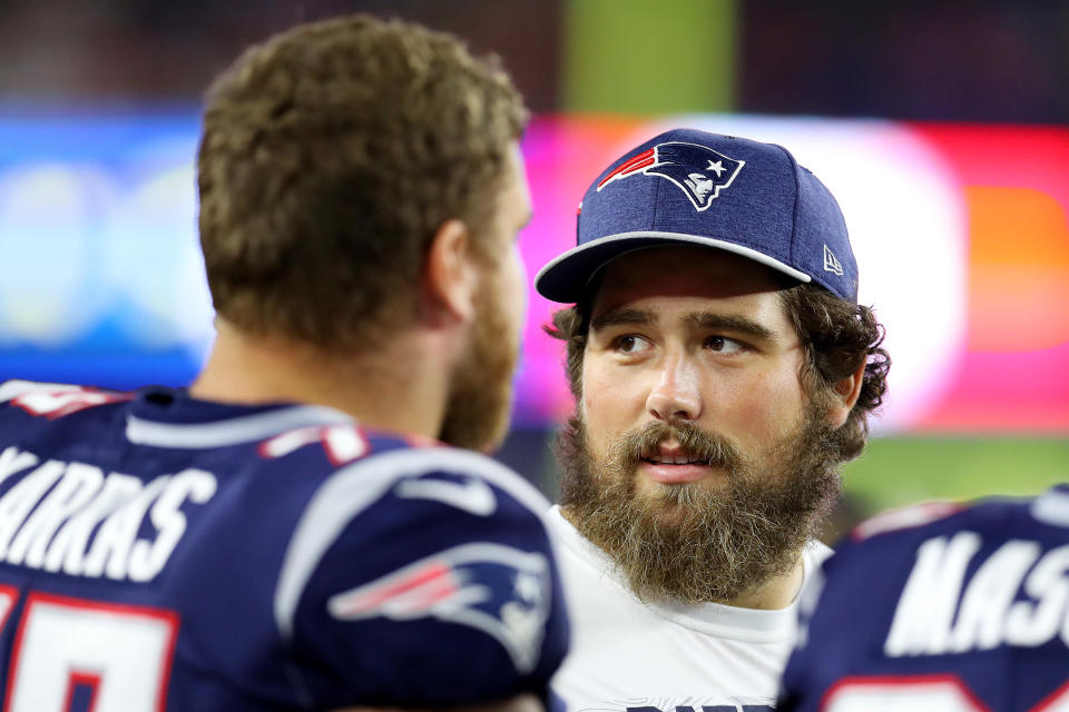 Patriots center David Andrews was recently hospitalized. (Getty Images)