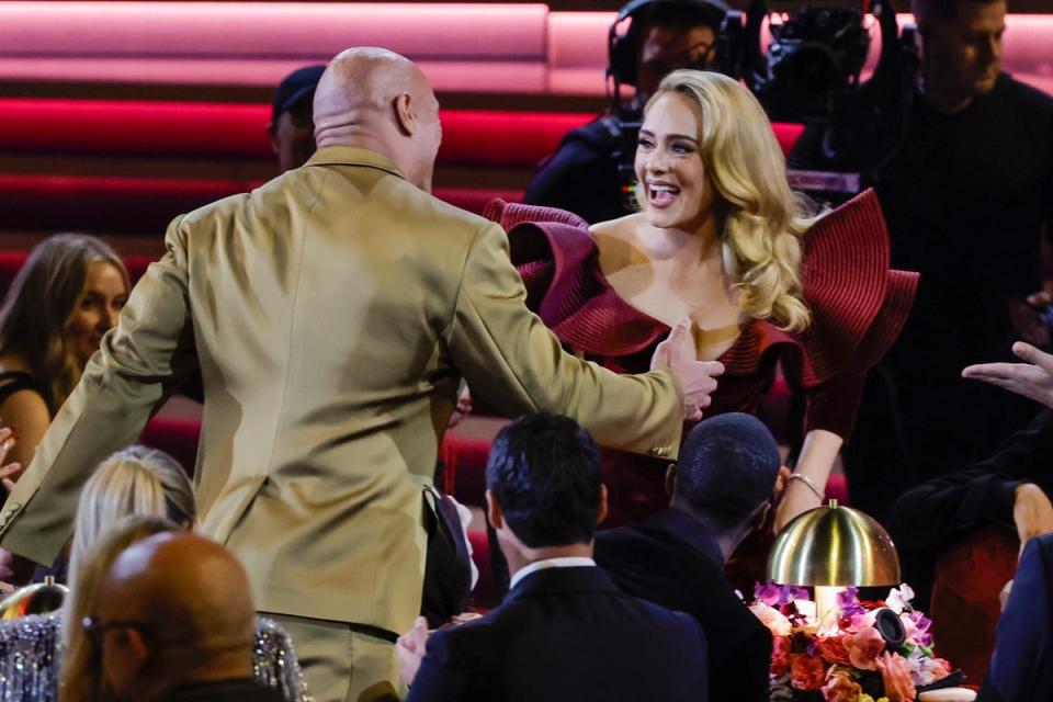 Dwayne Johnson and Adele (Getty Images for The Recording A)