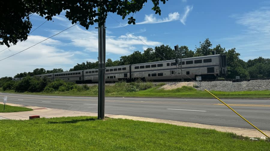 1 dead after Amtrak train struck SUV in Round Rock Wednesday, May 15, 2024 (KXAN Photo/Todd Bynum)