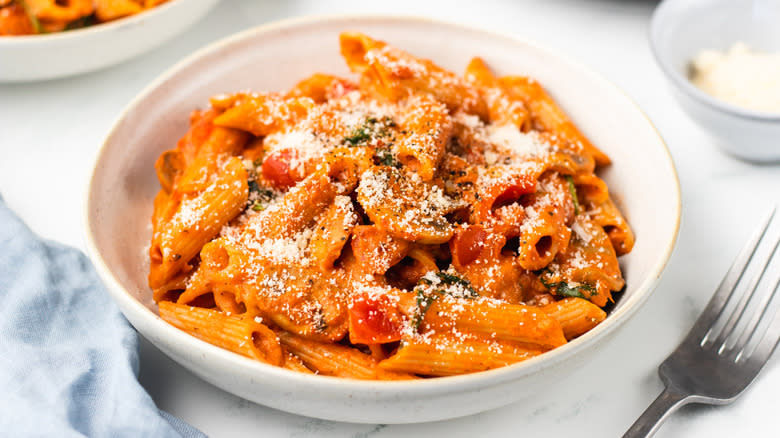 bowl of penne rosa