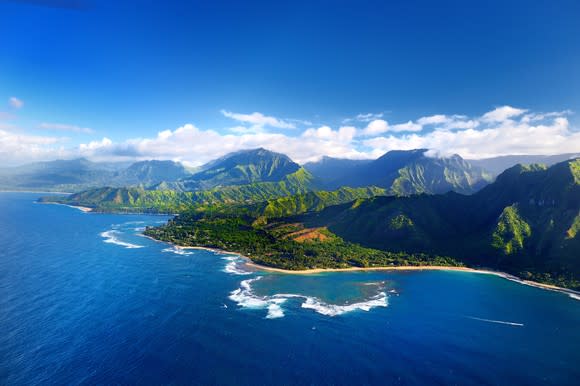 Na Pali Coast on the Hawaiian Island of Kauai.