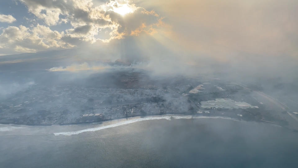 An aerial of Maui on Wednesday