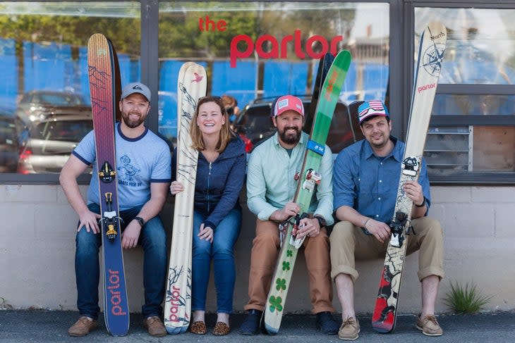 Parlor Skis customers show off their one-of-a-kind creations.