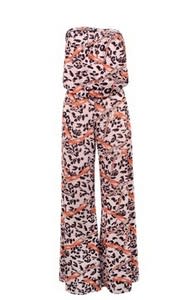 dots animal print jumpsuit