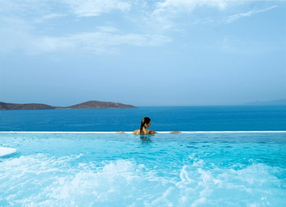 The infinity hydropool at the Six Senses Spa offers breathtaking views