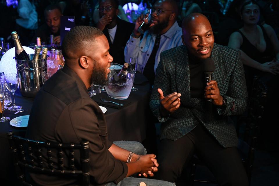 Kadi (right) with Mo Gilligan at the 2021 MOBO Awards (Getty Images)