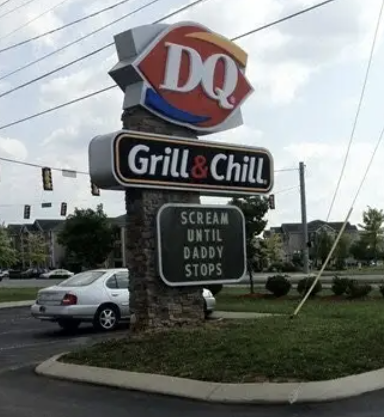 sign reading scream until daddy stops